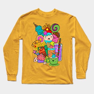 Funny Colourful Food Mix Long Sleeve T-Shirt